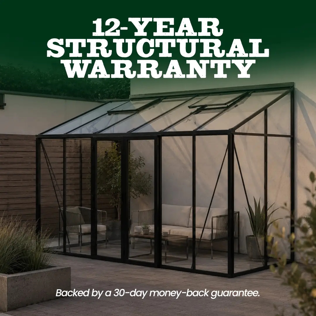 YourGreenhouses Scandiglas Lean-To Greenhouse