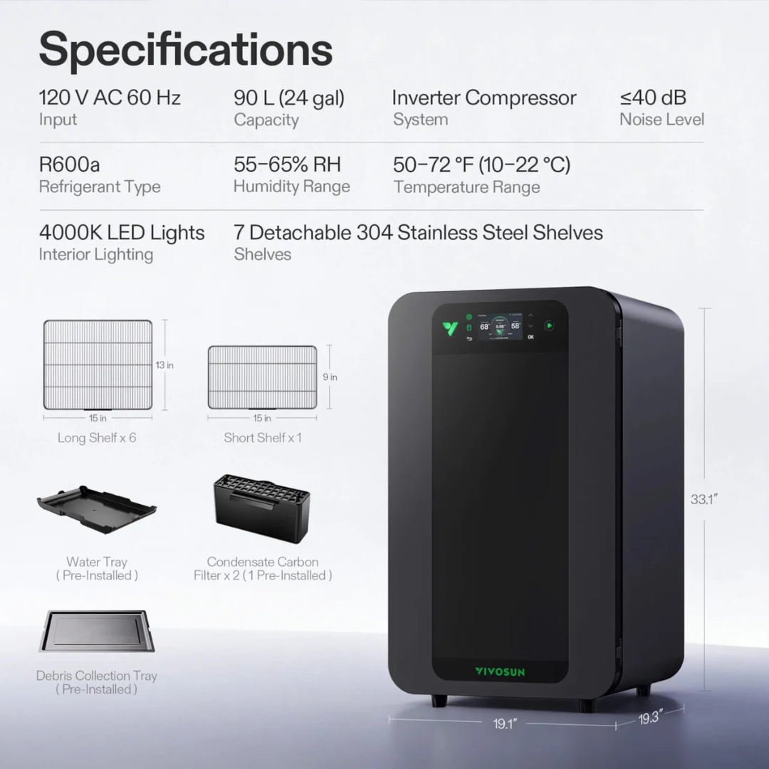 Vivosun VCure C80 Smart Post-Harvest Box, Drying Machine with Temperature Humidity Control System