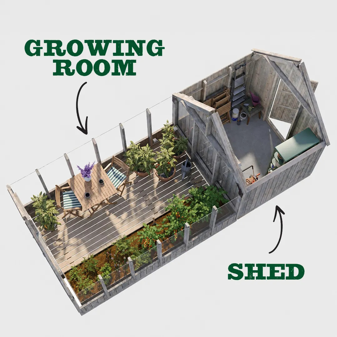 YourGreenhouses Inc Nordwood Arrow Greenhouse With Shed