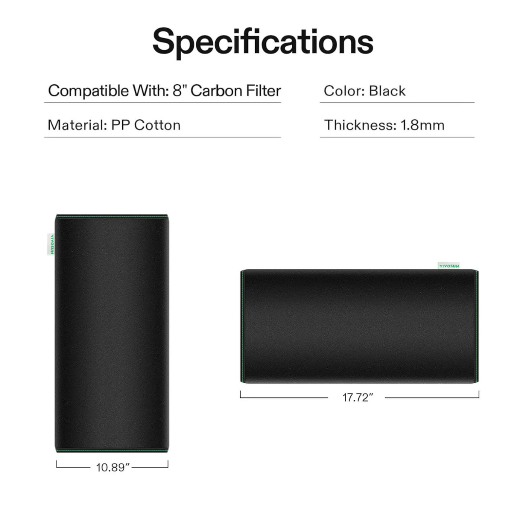 Vivosun Prefilter for Carbon Filter, Black, 2 Pack