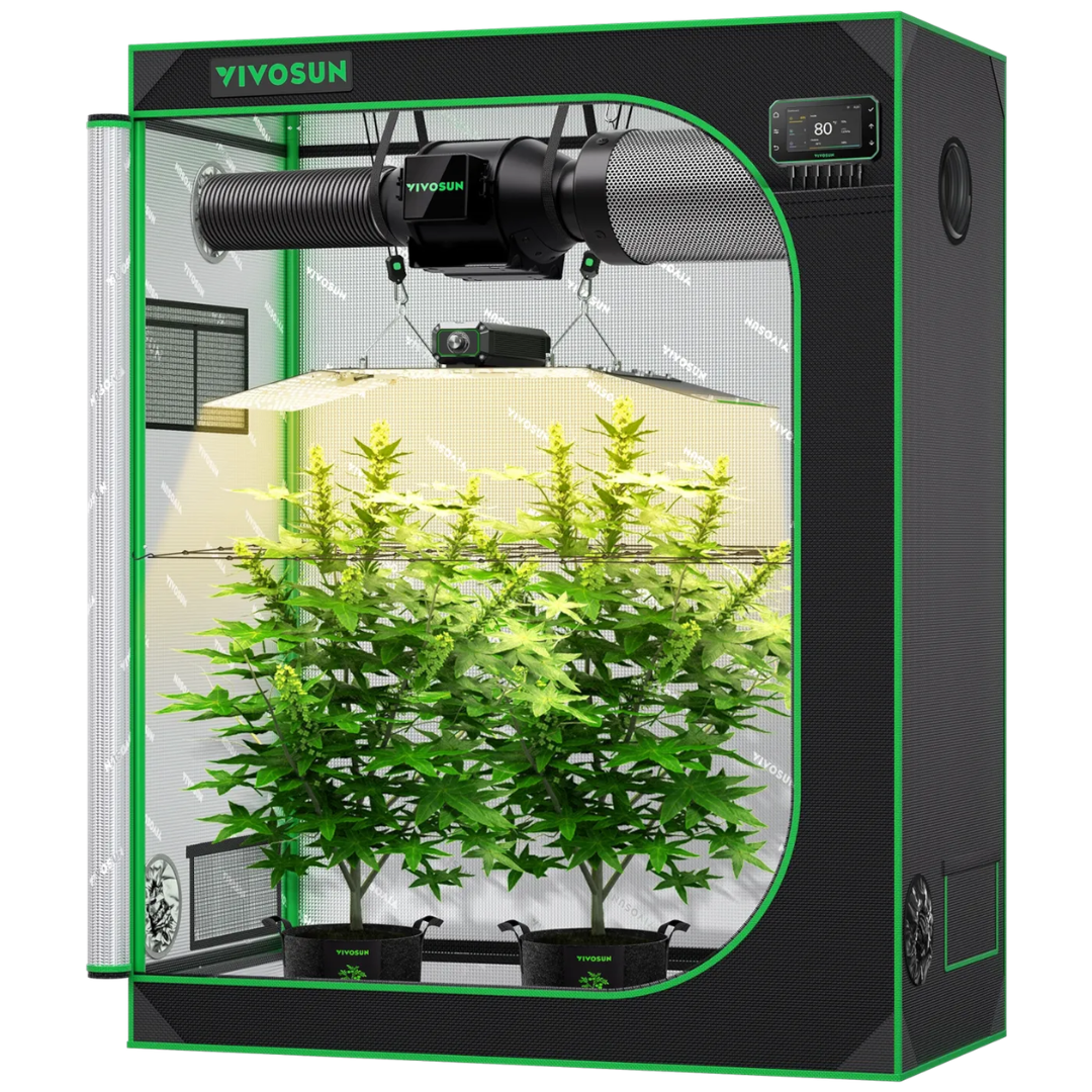 Vivosun Smart Grow Tent Kit, 4 × 2ft 2-Plant System, WiFi-Integrated Automatic Grow System with Full Spectrum LED Grow Light, Efficient Ventilation System with GrowHub E42A+ Controller