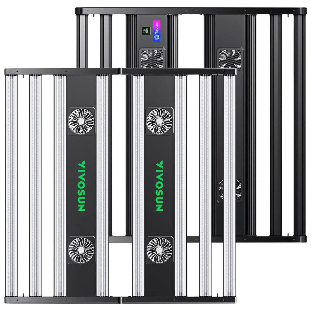 Vivosun AeroLight 850W LED Grow Light, Indoor Plant Light Bars with Circulation Fan for Grow Tent Cooling Ventilation, Tunable Full Spectrum, Support App Control, GrowHub Compatible, 5x5ft Coverage
