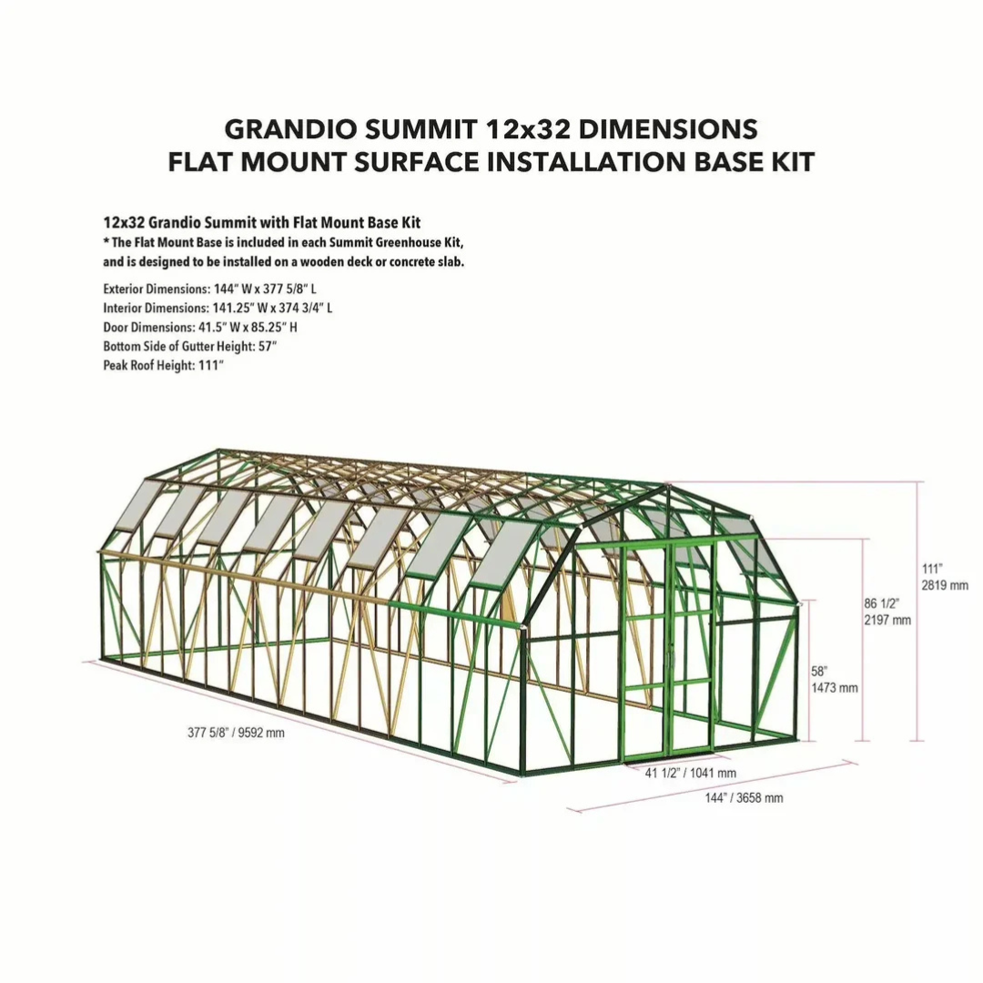 Grandio Summit 12x32 Greenhouse Kit
