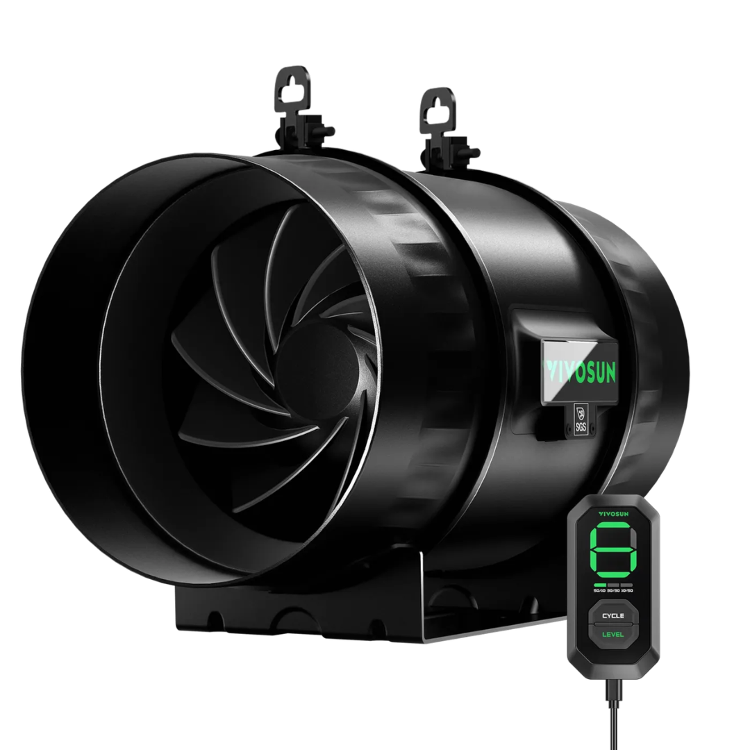 Vivosun AeroZesh T8 Inline Fan 8″ with E12 Speed Controller, PWM-Controlled EC Fan for Grow Tent Ventilation