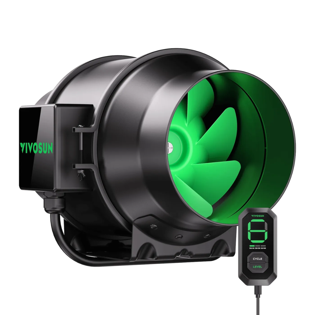 Vivosun AeroZesh G6 Inline Fan 6″ with E12 Speed Controller, PWM-Controlled EC Fan for Grow Tent Ventilation