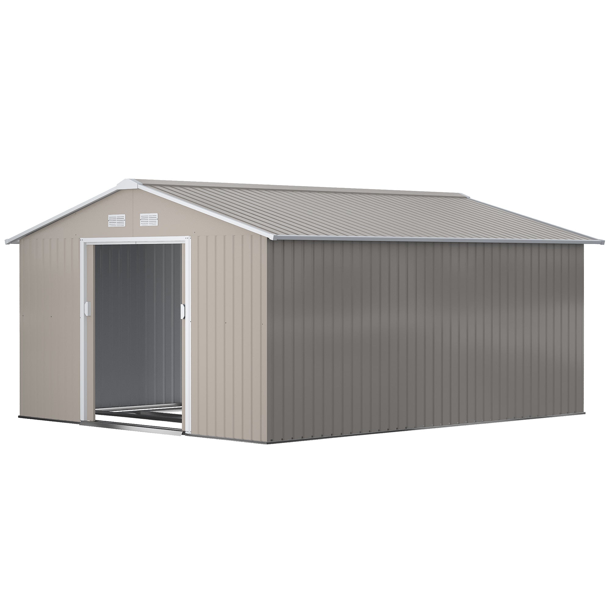 Garden Metal Shed, Storage Shed Utility Storage with Double Locking Doors for Bike, Yard Tools,