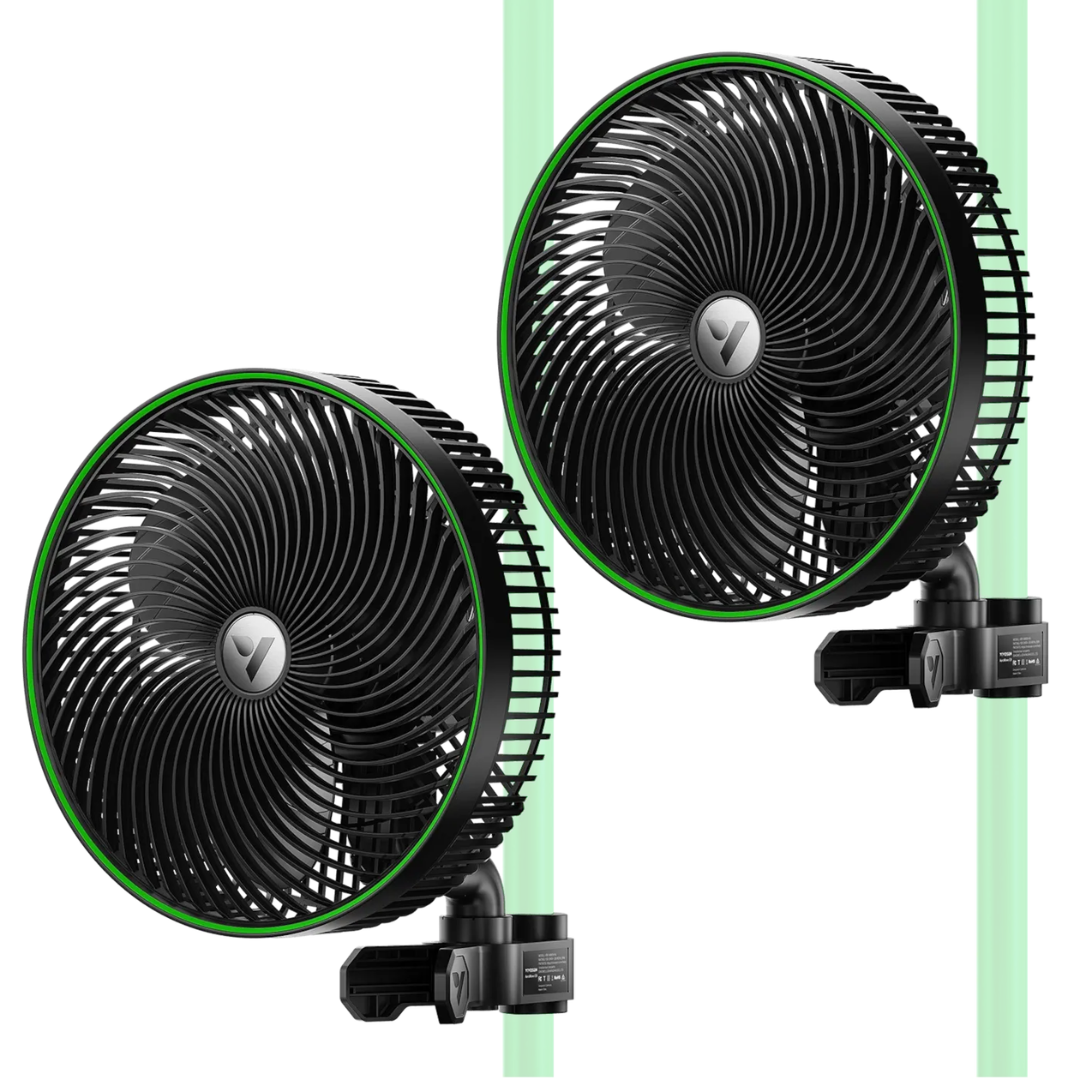 Vivosun AeroWave E9 Clip-on Fan, EC Motor, Auto Oscillation Fan, Air Circulator For Grow Tent