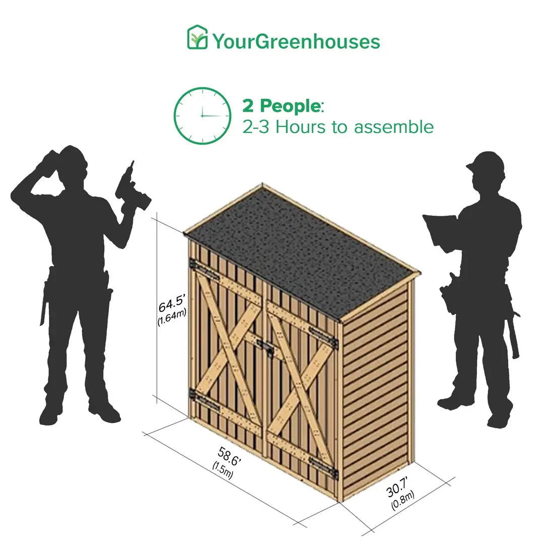 YourGreenhouses Garden Shed with Shelving System