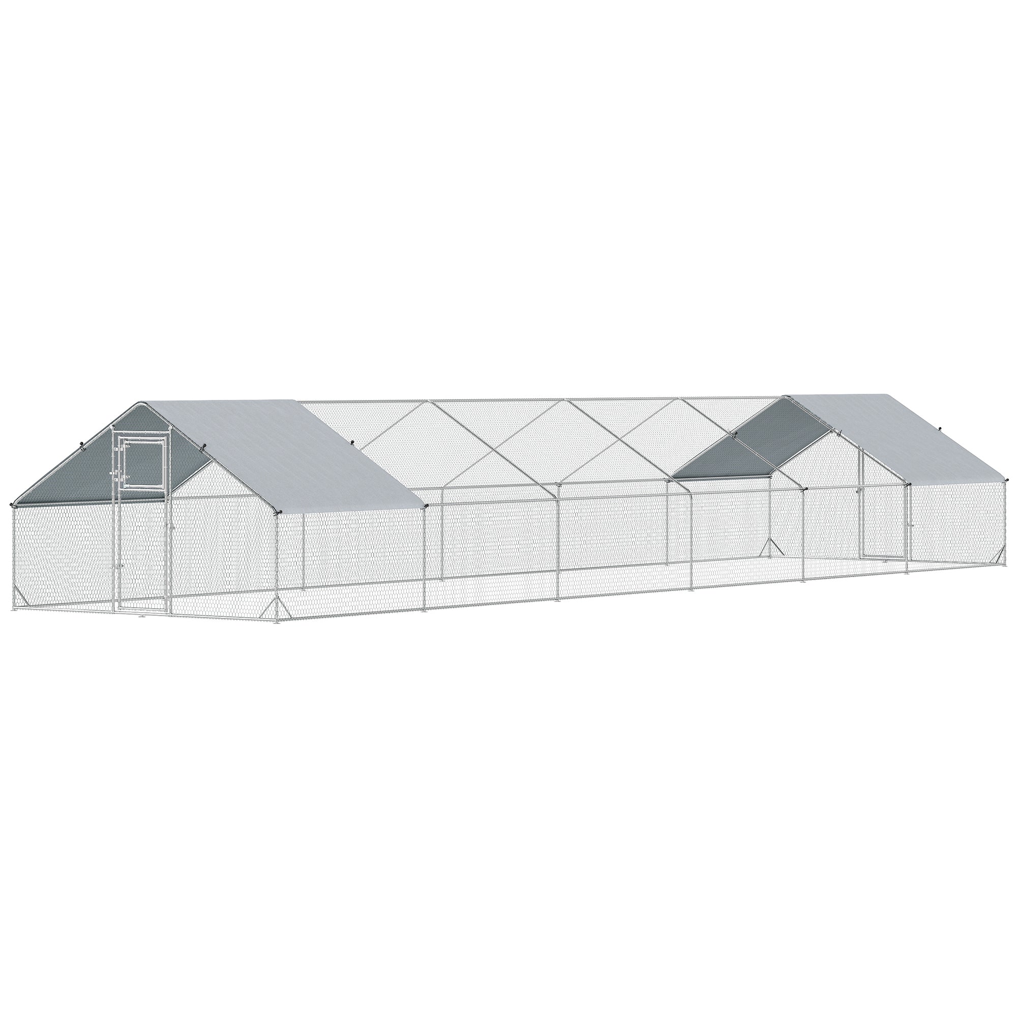 Large Chicken Coop with Waterproof and Anti-UV Cover, Spire Shaped for Outdoor and Yard Farm Use,