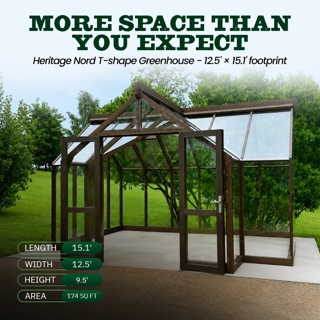 YourGreenHouses Heritage Nord T-shape Greenhouse / Garden Room