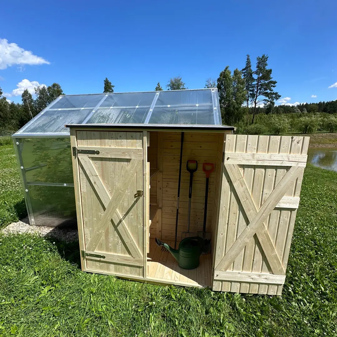 YourGreenhouses Garden Shed with Shelving System