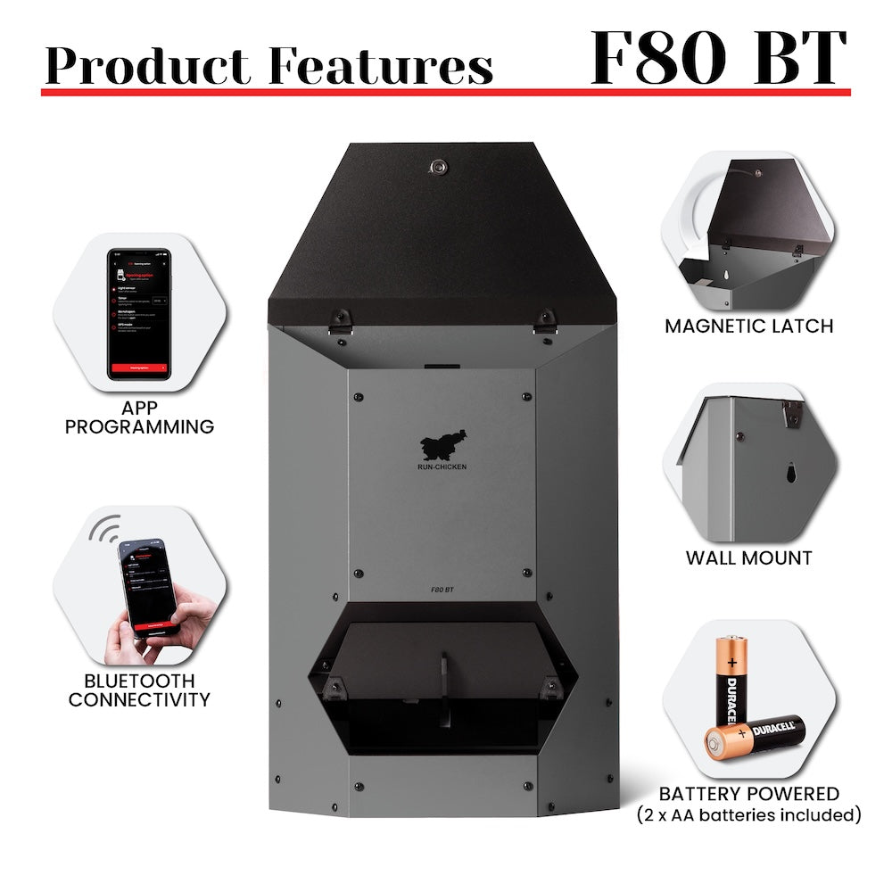RUN-CHICKEN F-80 Feeder - Grey