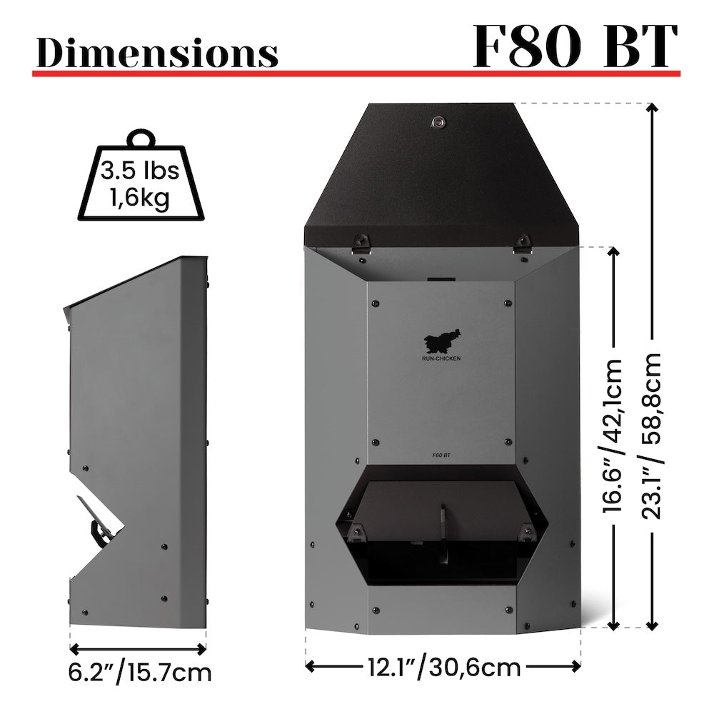 RUN-CHICKEN F-80 Feeder - Grey
