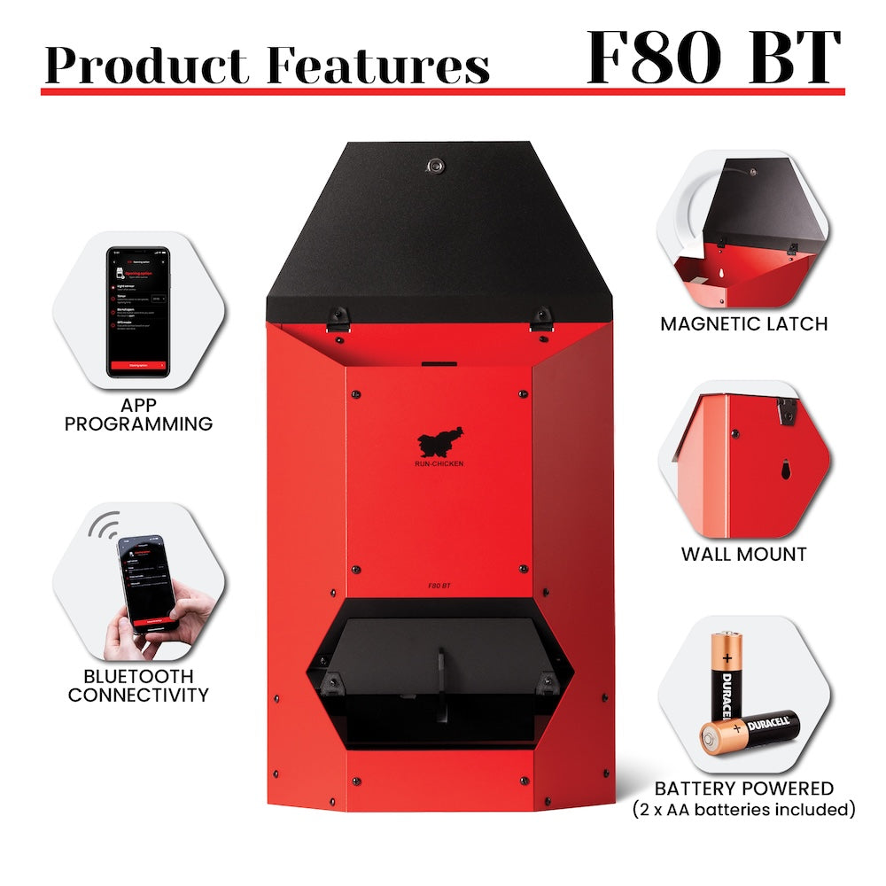 RUN-CHICKEN F-80 Feeder - Red