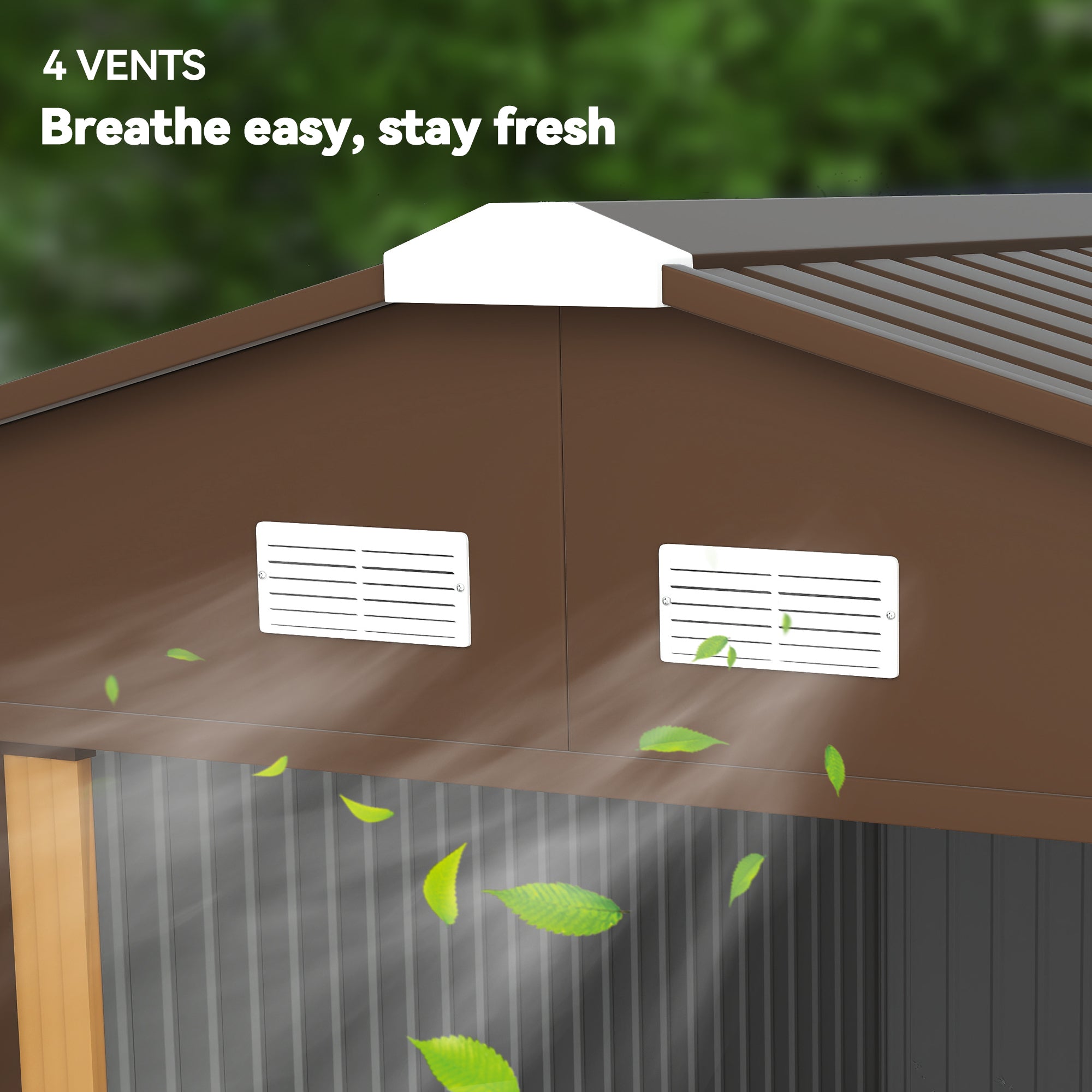 Garden Metal Shed, Storage Shed Utility Storage with Double Locking Doors for Bike, Yard Tools, - View 8