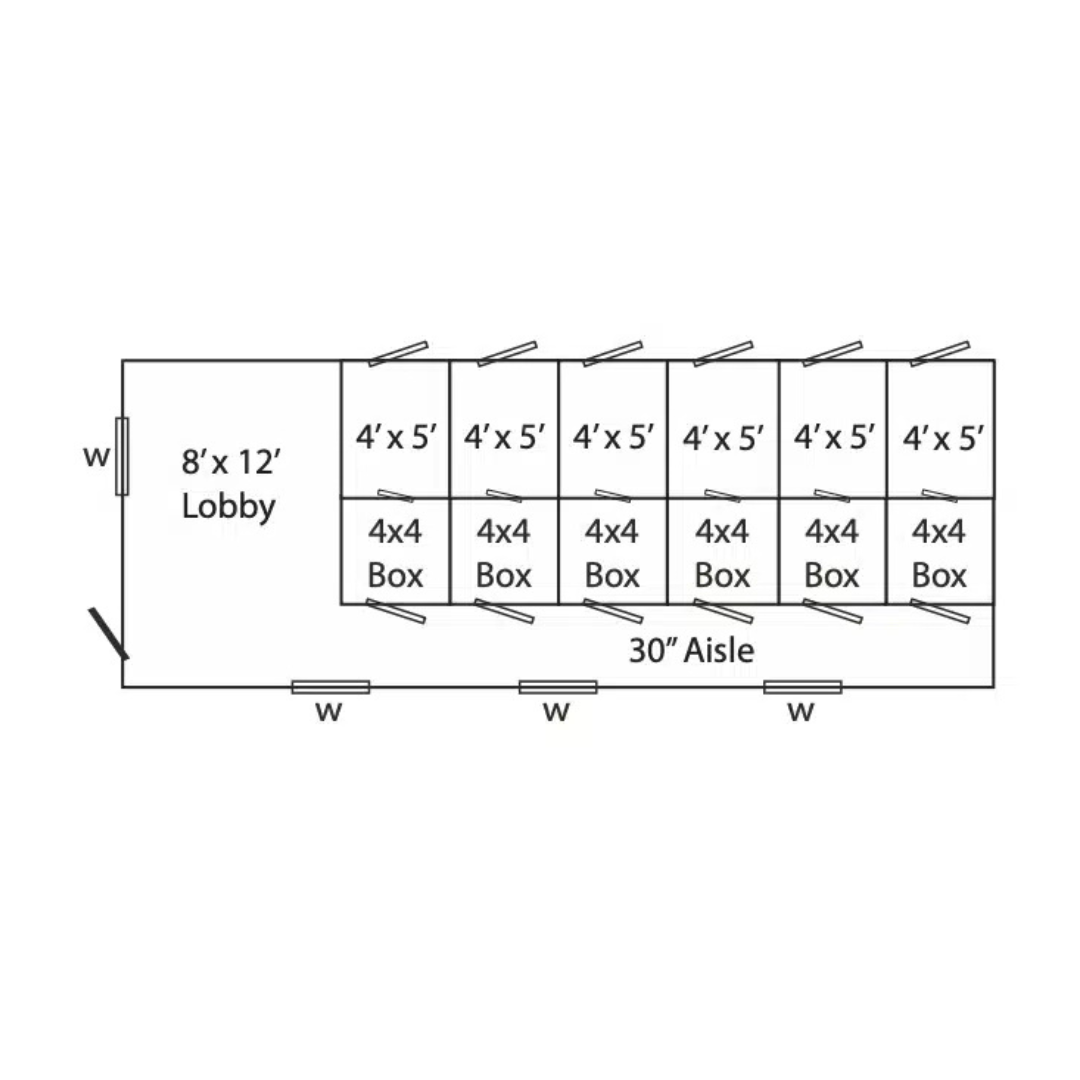 Bind in Hand 12×32 6-Run Commercial Kennel