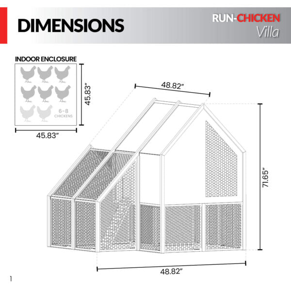 RUN-CHICKEN Villa – Smart Chicken Coop - Brown