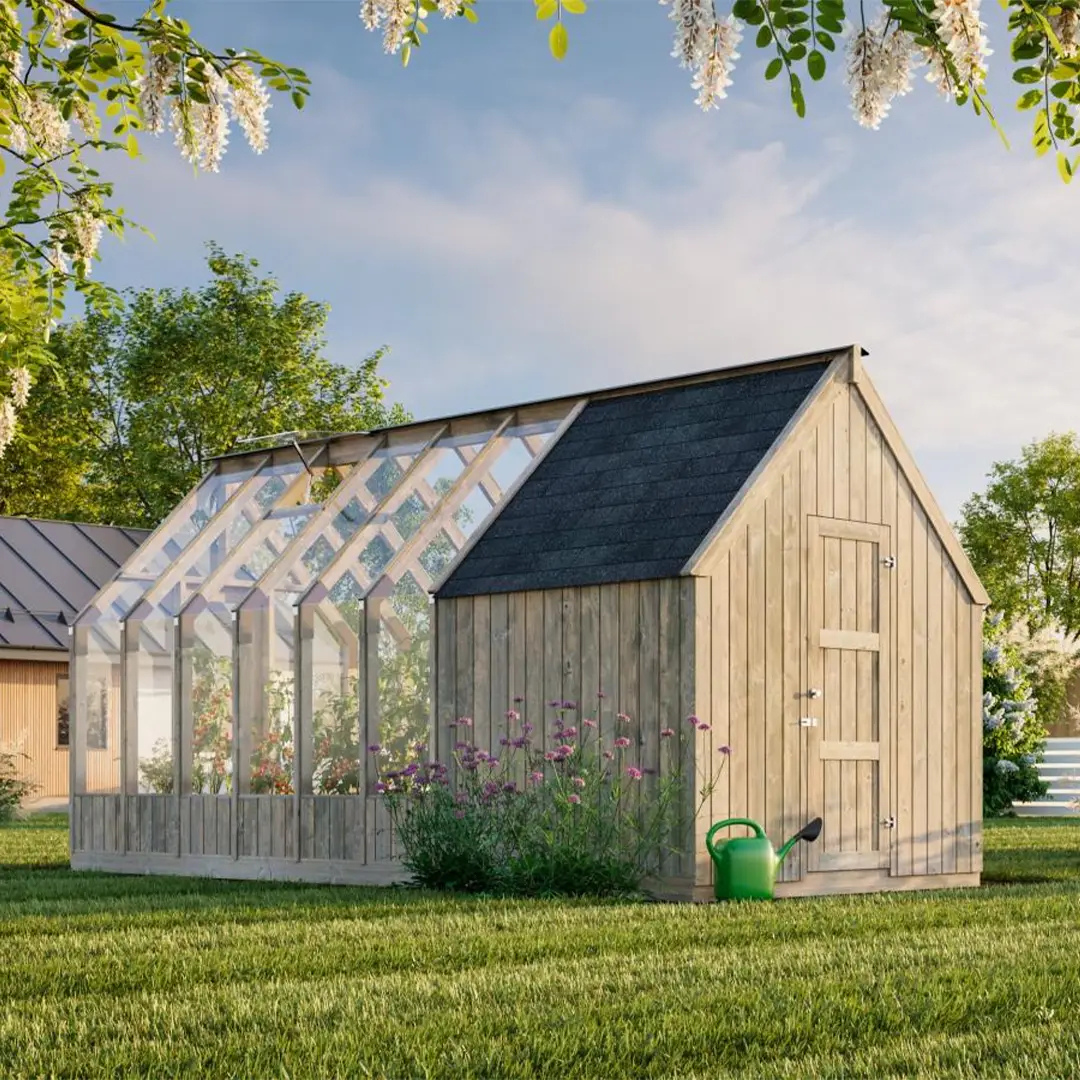 YourGreenhouses Inc Nordwood Arrow Greenhouse With Shed
