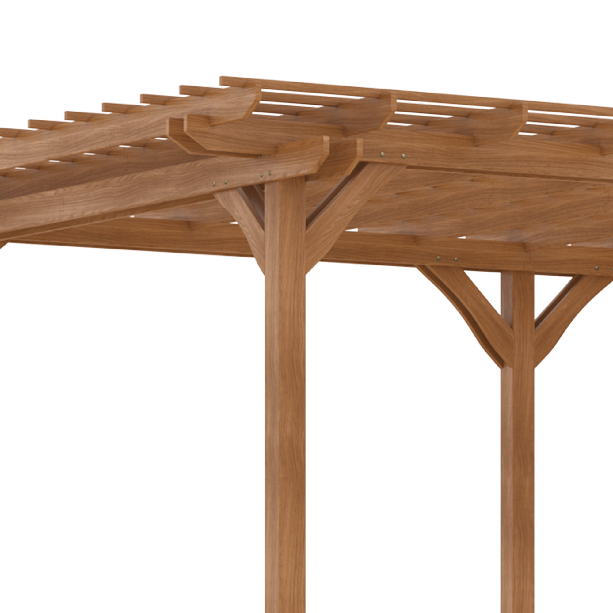 12' x 20' Outdoor Pergola, Wood Gazebo Grape Trellis with Stable Structure for Climbing Plant - View 7