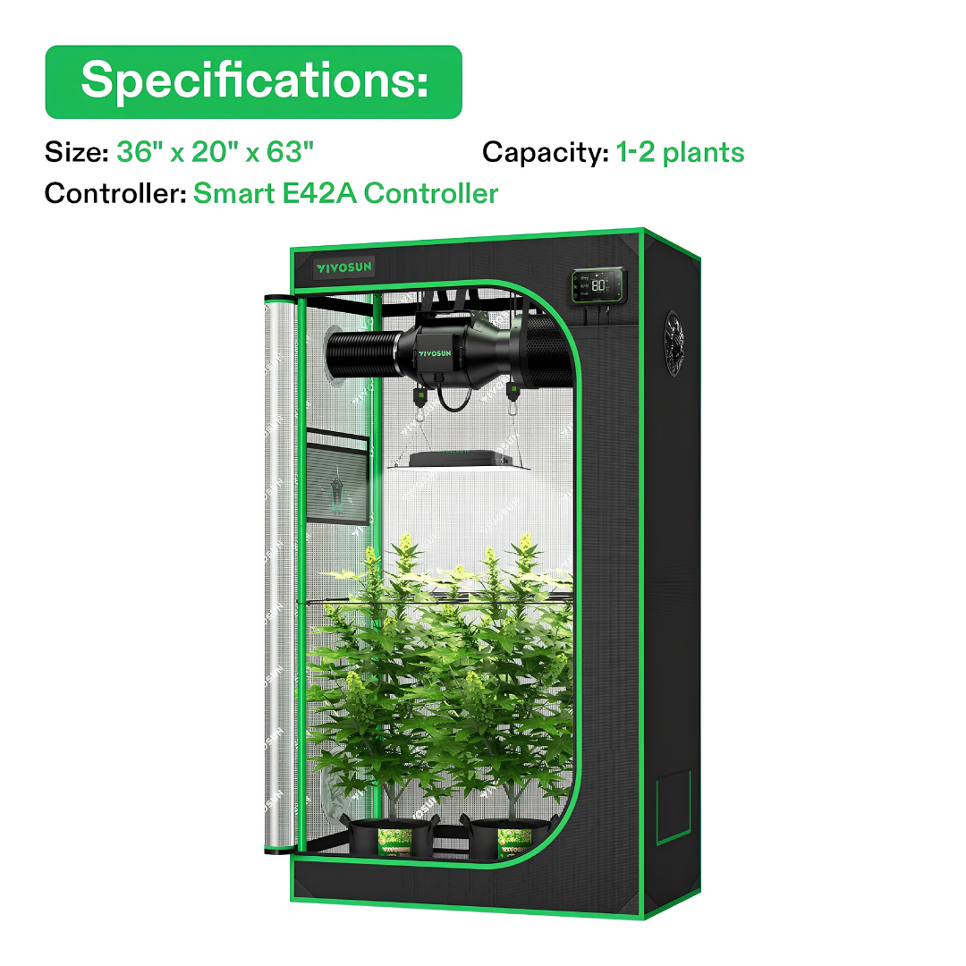 VIVOSUN Smart Grow Tent Kit GIY-SGS-32 2x3, 2-Plant Complete System, with WiFi E42A+ Controller
