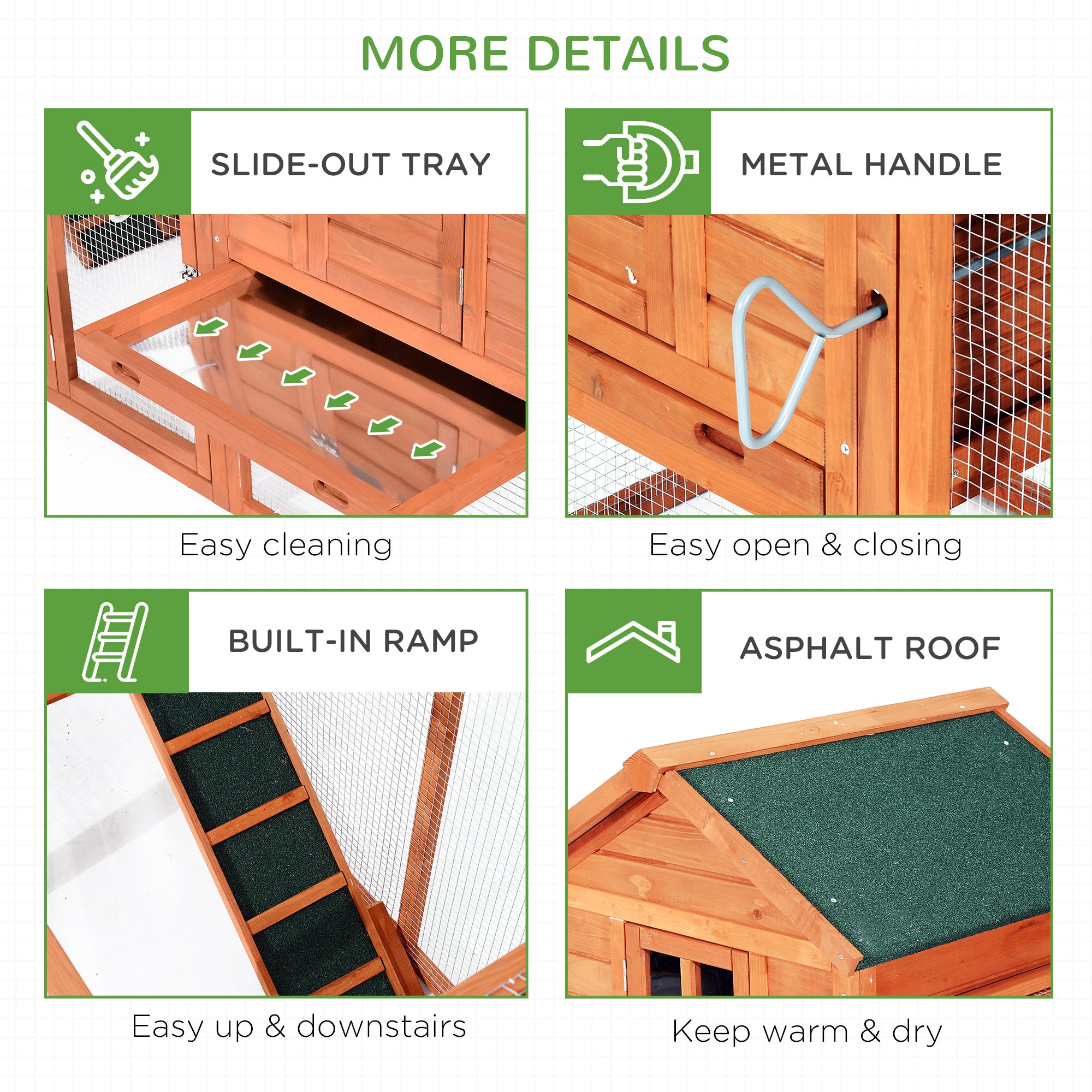 124" Dual Chicken Coop Wooden Large Chicken House Rabbit Hutch Hen Poultry Cage Backyard with - View 5