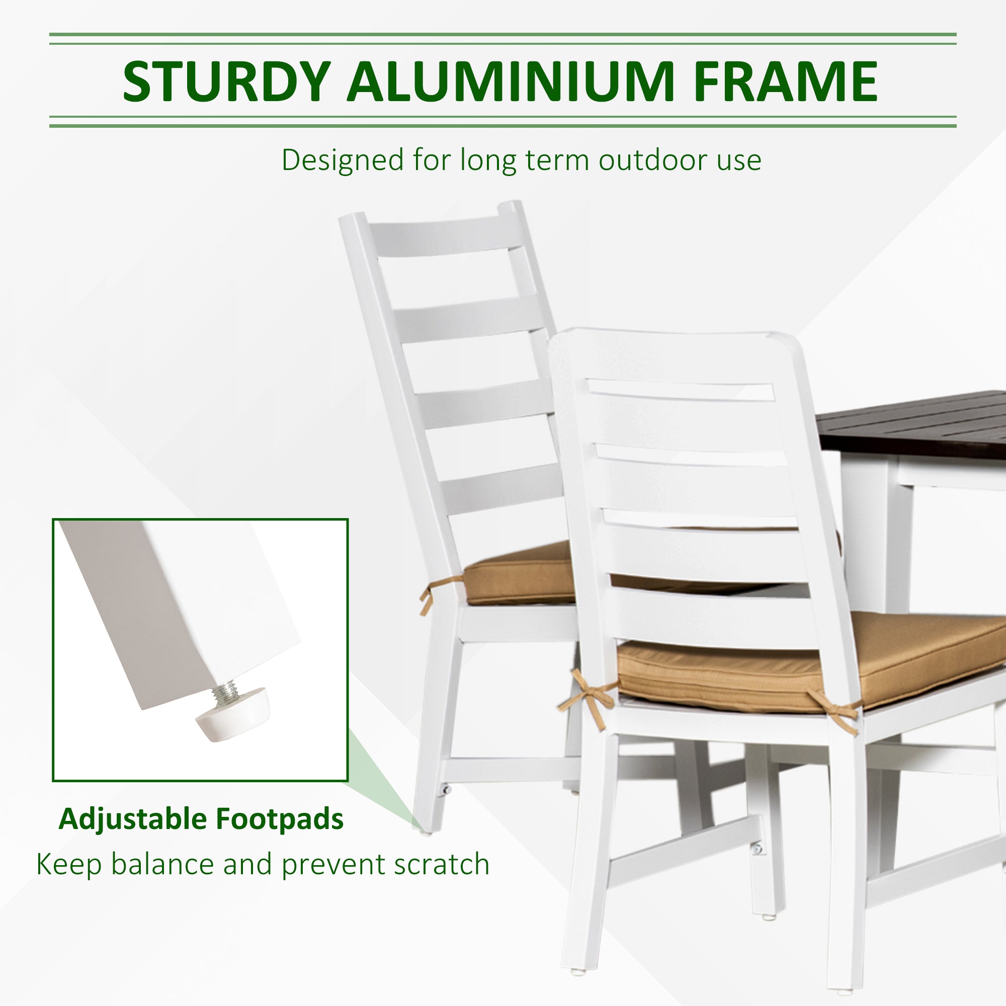 Patio Dining Set for 6, Outdoor Furniture Set with a Table & Chairs, Cushions, Umbrella Hole for - View 7