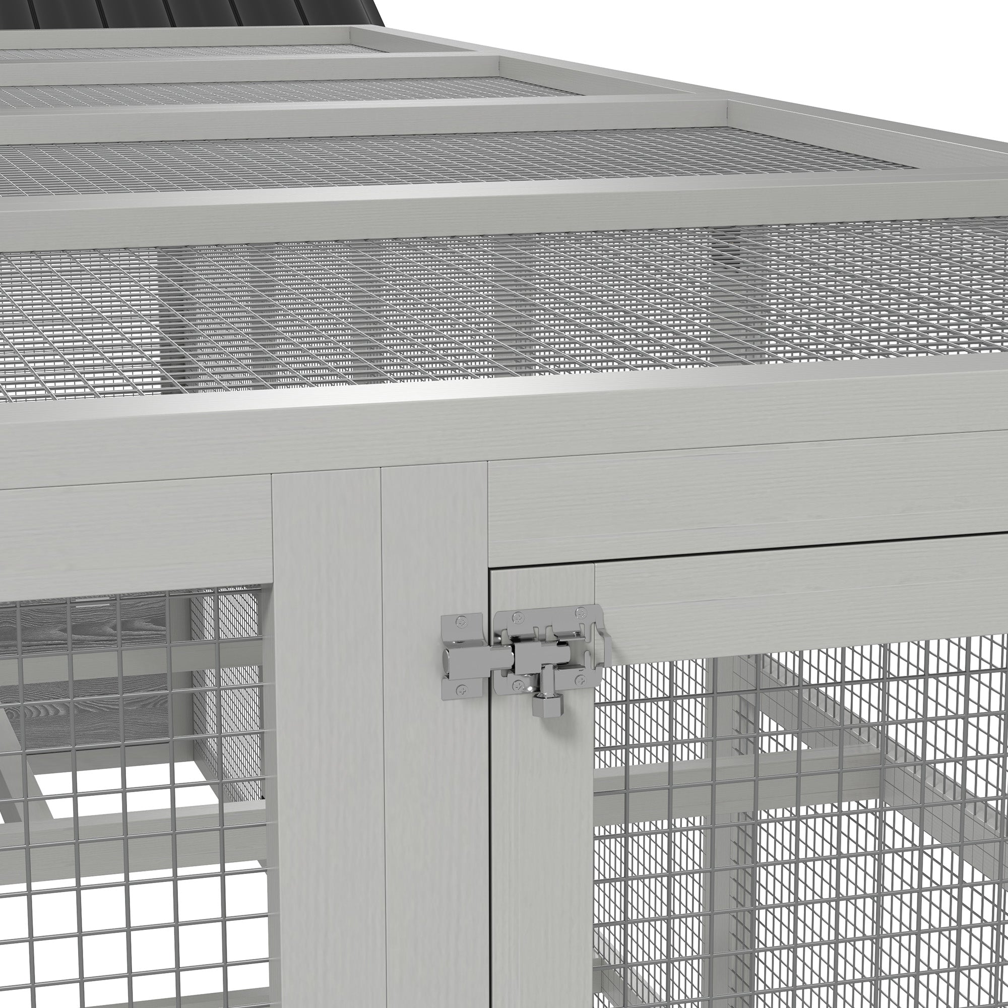 Wooden Chicken Coop Run for 6 - 10 Chickens, Hen House Add-On with Storage, Perches, 141.75" x 48" - View 5