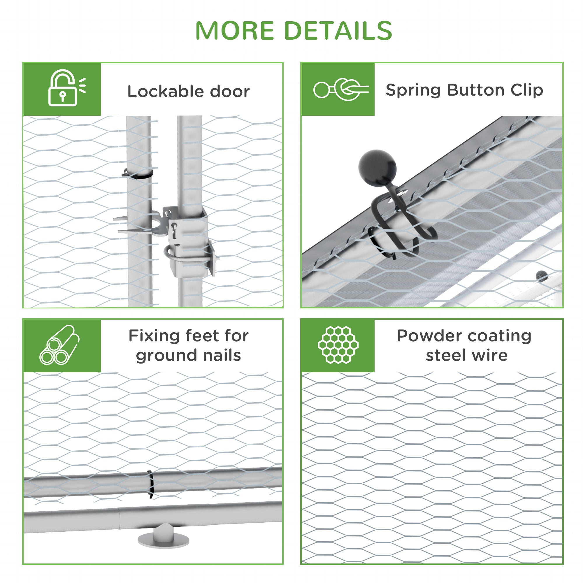 Large Chicken Coop Metal Chicken Run for Chickens with Waterproof and Anti-UV Cover, Spire Shaped - View 5