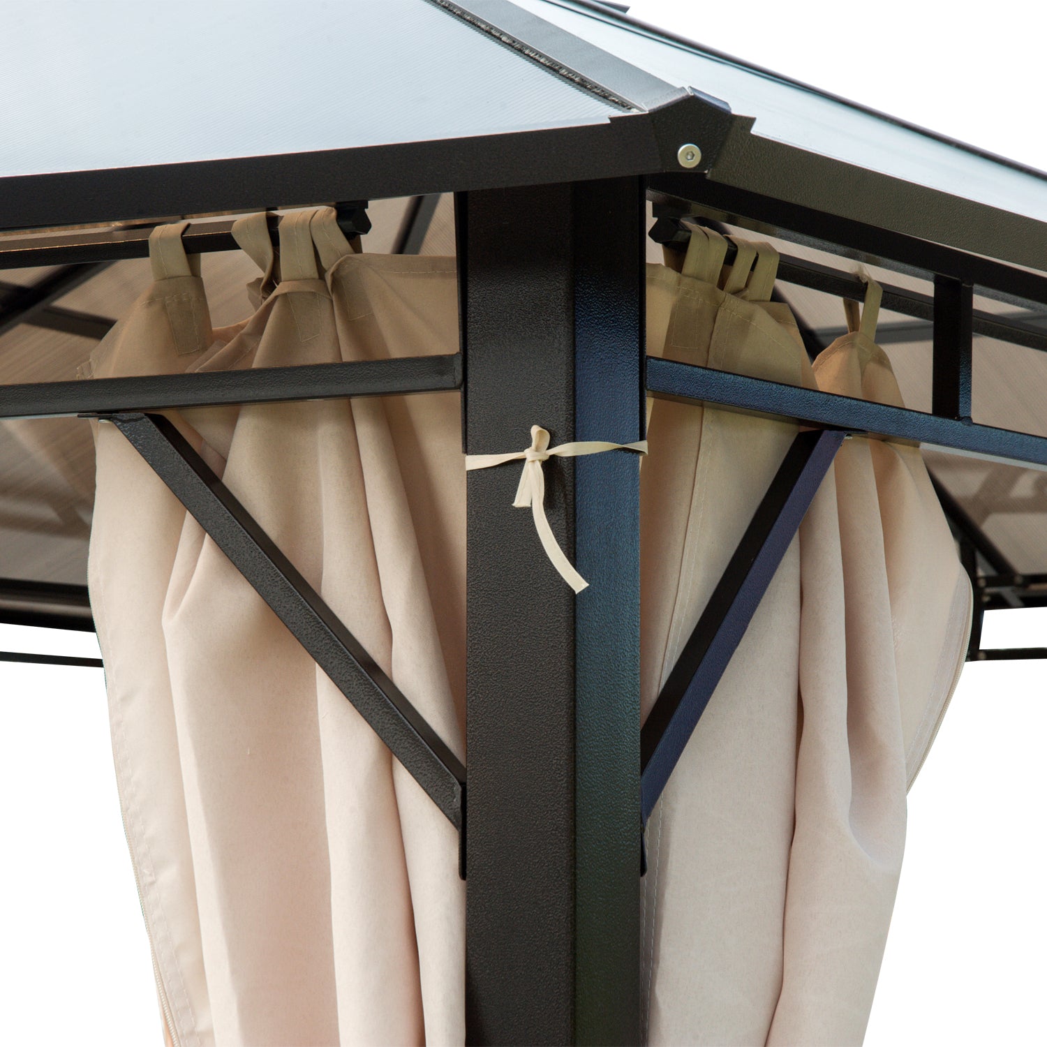 10' x 12' Hardtop Gazebo Canopy with Polycarbonate Roof, Aluminum Frame, Permanent Pavilion Outdoor - View 8